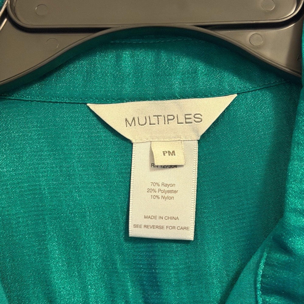 Multiples Green Button-Down Shirt - image 3